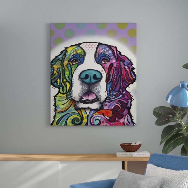 « saint bernard », impression, Cadre blanc, H 28 po x l 24 po x P 1 po