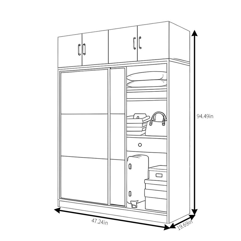 Raylah, 94.49" H x 47.24" W x 19.69" D