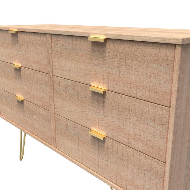 Beranda 6 Drawer Wide Chest (Ready Assembled), Bardolino Oak