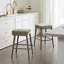 Tabouret de bar en tissu sans dossier - siège rembourré, repose-pieds et espace pour la maison, 2 personnes-773121001