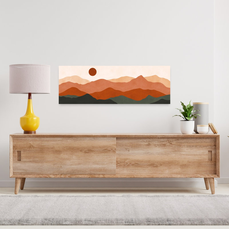 Layered Desert Sun by Vitor Costa - Wrapped Canvas Panoramic Print, 30.48 cm H x 91.44 cm W