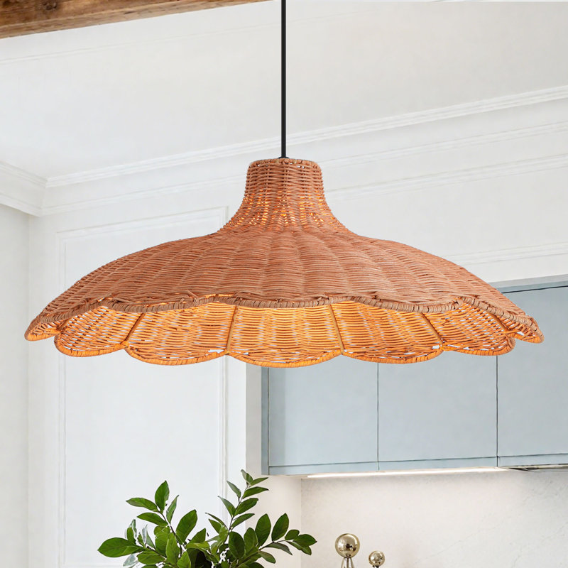 Luminaire suspendu en rotin 1 lumière Orie