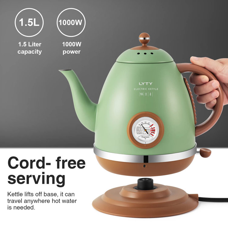 LUXESIT Electric Kettle With Thermometer Stainless Steel 1.5L