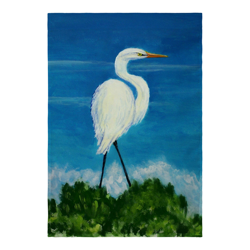 Drapeau de maison en polyester Russ Egret, l 12 po x H 18 po