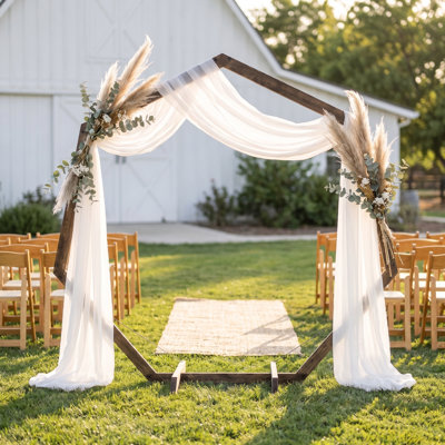 Arche de mariage en bois de 7 pi, support de tonnelle en bois pour la cérémonie de mariage, fête de jardin intérieure et extérieure, décor de ferme rustique