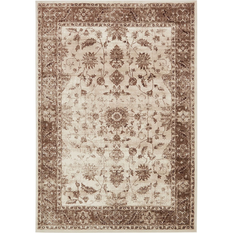 Tapis décoratif gris/beige oriental des Wildes, Rectangle 8 p x 11 pi 6 po