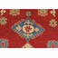 Tapis unique en laine noué à la main rouge / bleu / crème 4 pi 10 po x 6 pi 7 po Lucynda