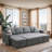 Sackcloth 5-Pieces Living Room Sofa Bed-371028198