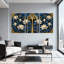 Plantes et fleurs, ensemble de 3 impressions murales sur toile gothique florale-286560175