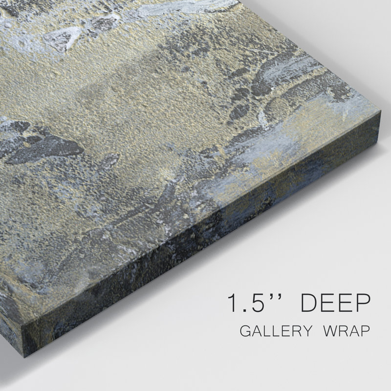 Gold Horizon I - Toile tendue avec châssis de qualité supérieure - Prêt à être accroché, H 18 po x l 36 po x P 1 po