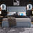 Avelle Vegan Leather Metal Platform Storage Bed with 3 Storage Drawers and Built-In USB Ports-857323784-871123725