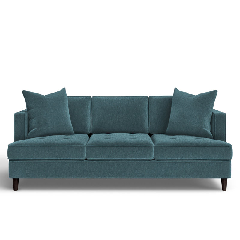 Upholstered 84'' Sofa, Heavenly Sapphire Chenille