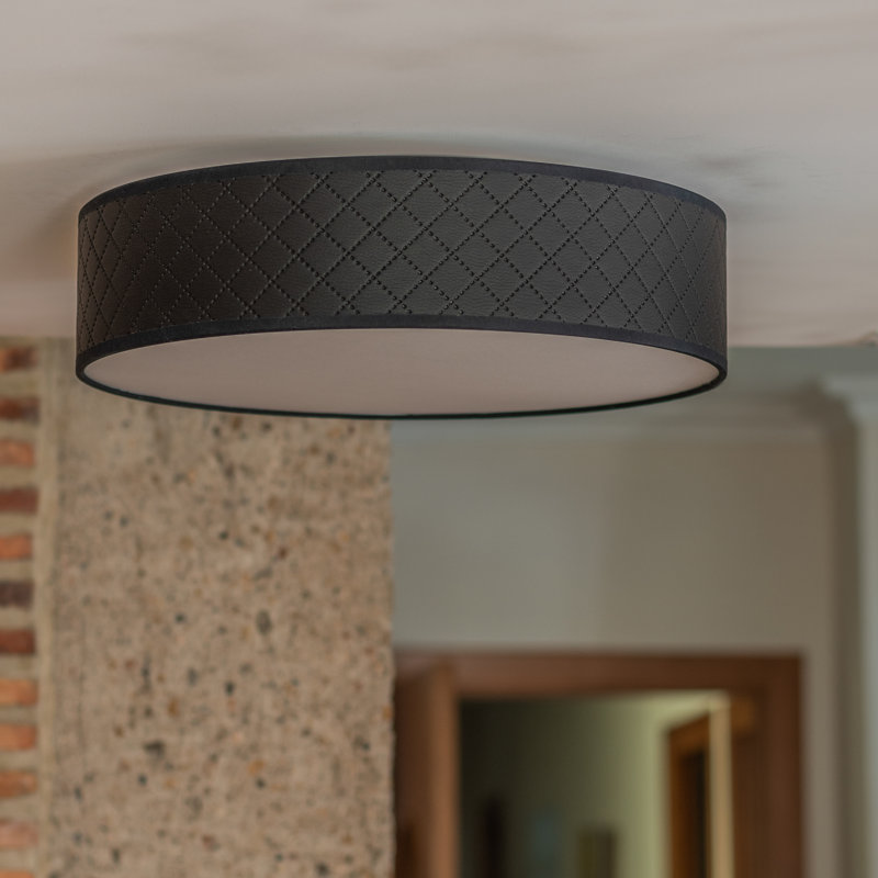 Trece Fabric Flush Mount, Black