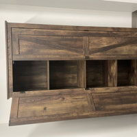 Aadvik 4 - Shelf Storage Cabinet Archie & Oscar Finish: Brown