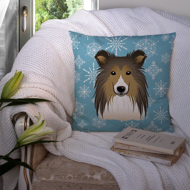  Coussin Snowflake Sheltie 14 "