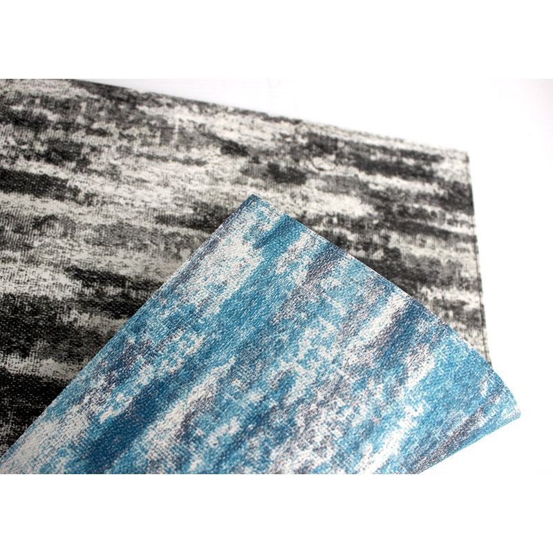 Angol Polyester Abstract Rectangle Placemat, White/Grey/Turquoise