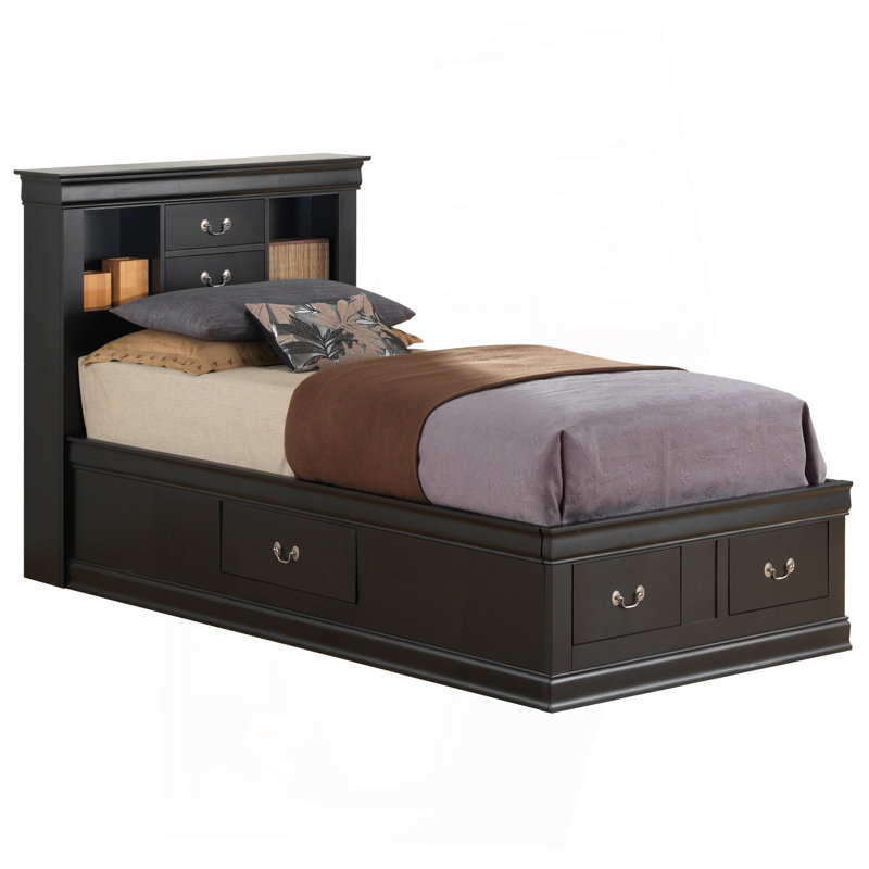 Elegant Black Twin Storage Bed