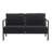 Annegriet Aluminum Frame Loveseat with Teak Arm Accents and Plush Cushions-804560658