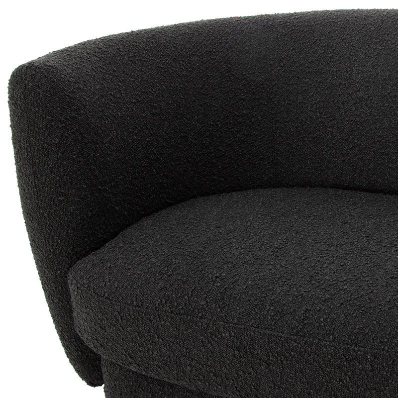 83'' Square Arm Sofa, Maya Black Boucle