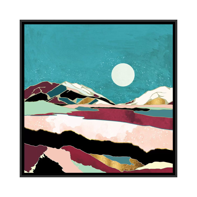 Bleu ciel, H 26 po x l 26 po x P 1,5 po, Toile avec cadre noir
