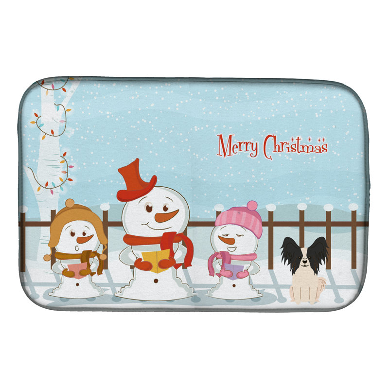 Tapis de séchage merry christmas caroleers papillon, Noir / Blanc