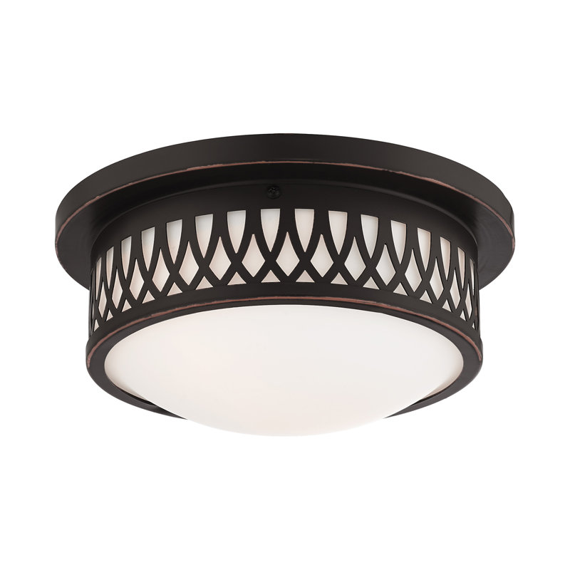 Anely Glass Flush Mount, Olde Bronze
