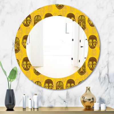 Motif de masques tribaux - miroir bohémien et éclectique