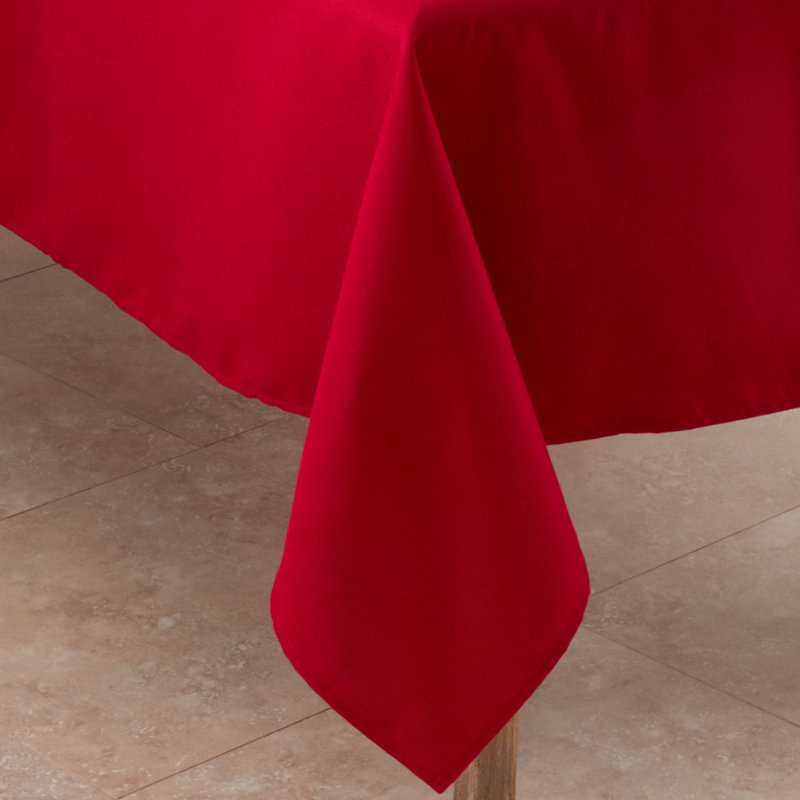 Sherry Polyester Tablecloth, 120" L x 65" W, Red