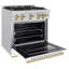 ZLINE Autograph 30" Classic Dual Fuel Range w/ White Door & Black Accents-544830565