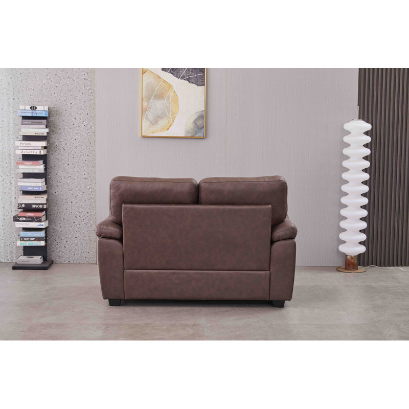 Causeuse en similicuir de 58,7 po de largeur, Brun