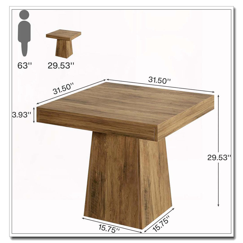 Square Table,Coffee Table, Brown