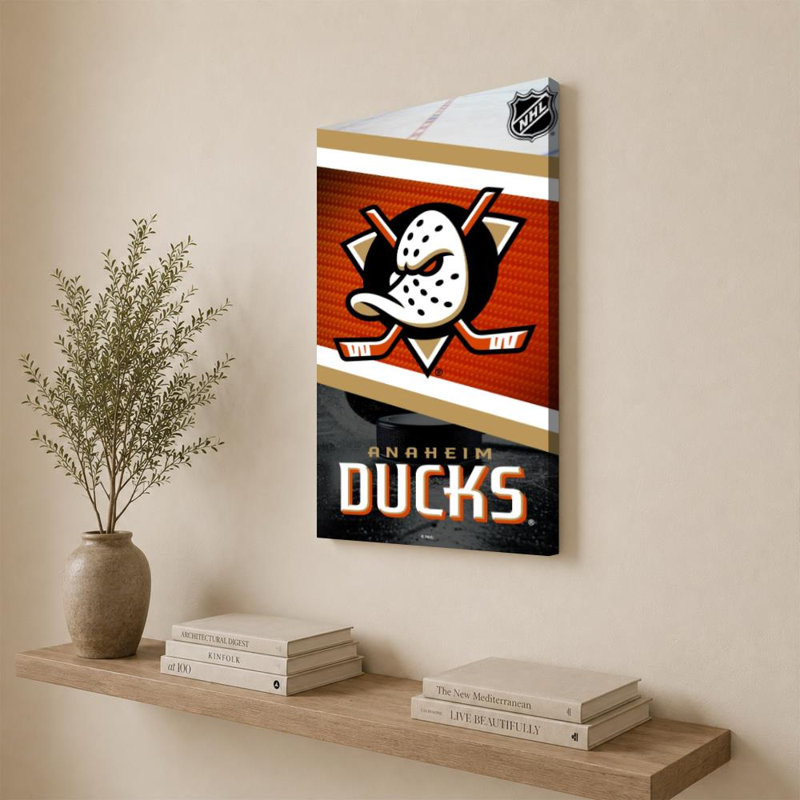 Décoration murale des Ducks d'Anaheim (NHL), 36" H x 24" W, Toile tendue, Does Not Apply