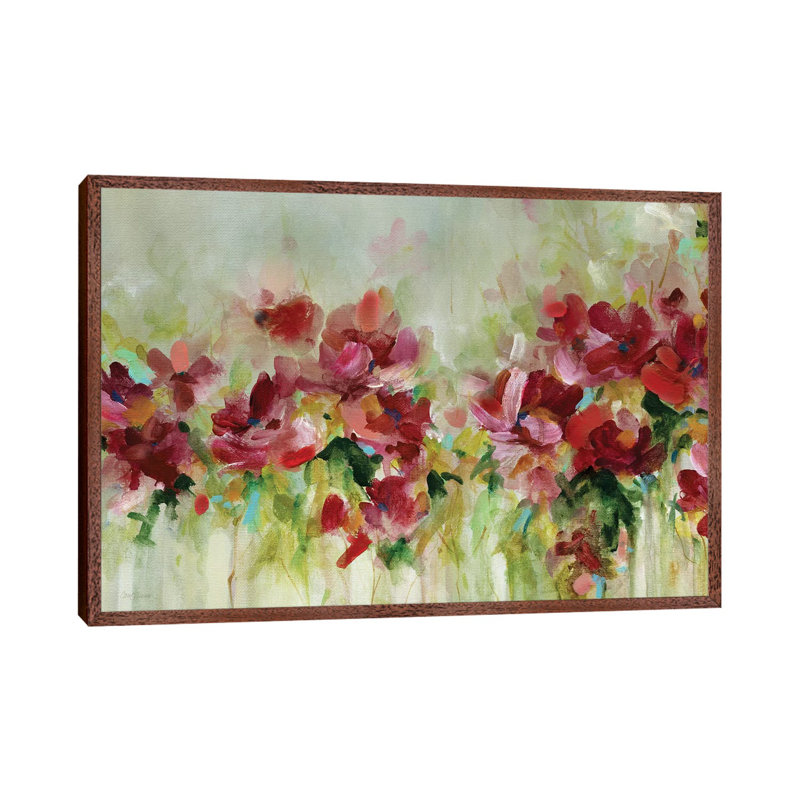 Playful Garden by Carol Robinson - Painting on Canvas, 66.04 cm H x 45.72 cm W, Classic Brown Wood Framed