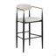 Ensemble de 2 tabourets de bar, tabourets de bar rembourrés à hauteur de comptoir avec dossier pour îlot de cuisine, beige, capacité de poids de 260 lb