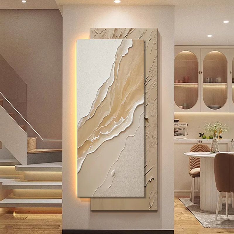 Peinture décorative tridimensionnelle 19,69 po en forme de rivière en grès, H 39,37 po x l 19,69 po x P 0,79 po