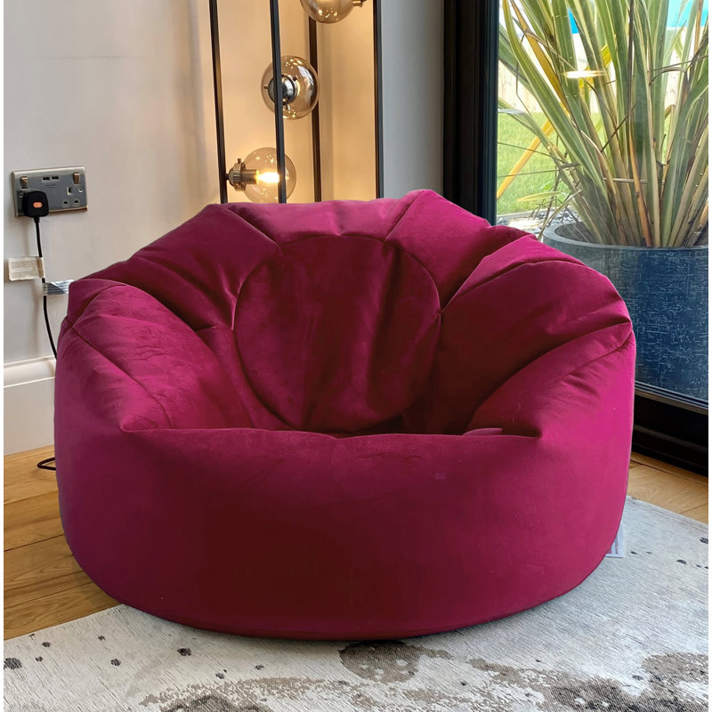 Velvet Refillable Classic Bean Bag, Magenta