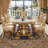 Deluxe Golden Marble Rectangular Dining Table Sets-107276911