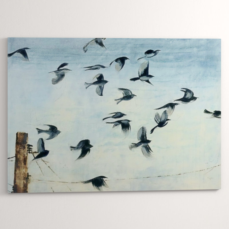 Sparrows Print by Chelsea Art Studio, Brush Gel, 24" H x 33" W x 1.5" D