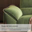 Canapé droit en chenille vert crème en tissu de style Mid-Century pour les petits espaces-129512850