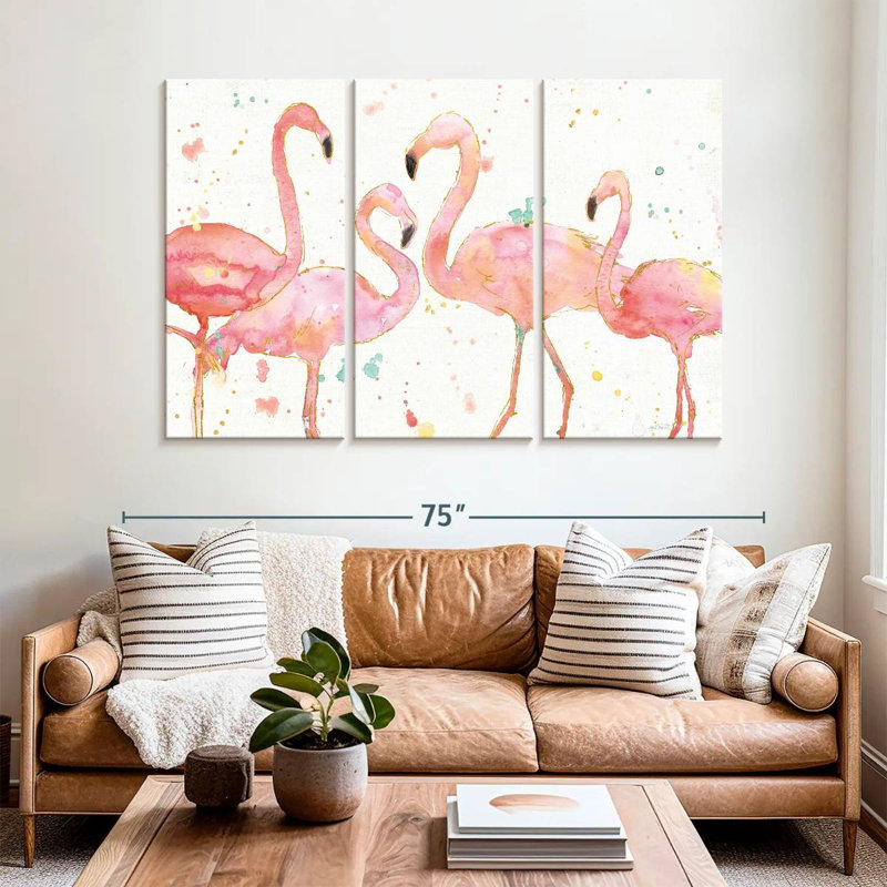 Flamant rose I, H 42 po x l 65 po