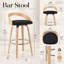 Tabouret de bar ou de comptoir pivotant moderne Maxime avec siège rembourré et dossier en bois courbé-14069358-14069361-16050730