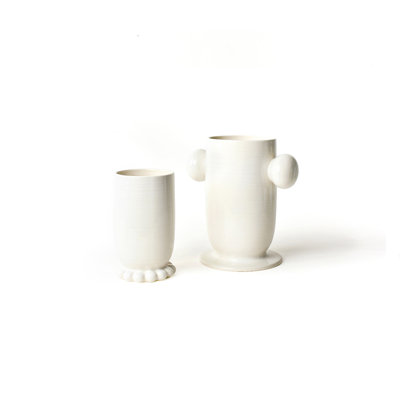 Signature White Cylinder Vase 2 Piece Set