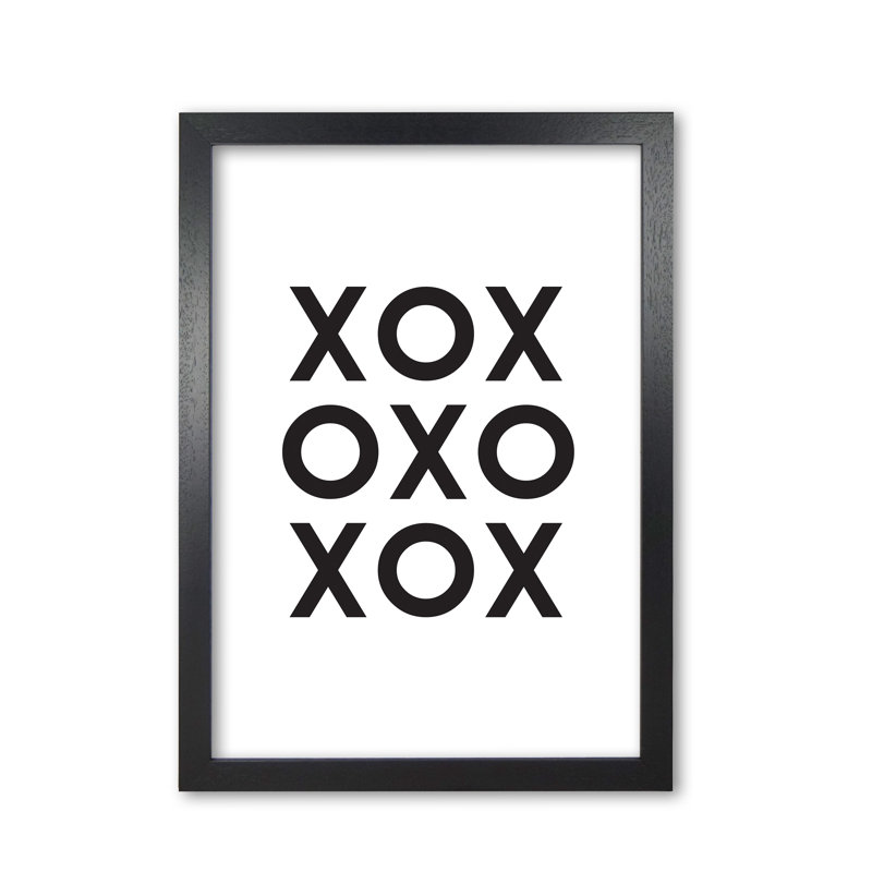 XOXO - Print, Black Grain Frame, 85 cm H x 60 cm W x 5 cm D