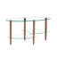 Table basse transparente en verre ovale, table moderne dans le salon
