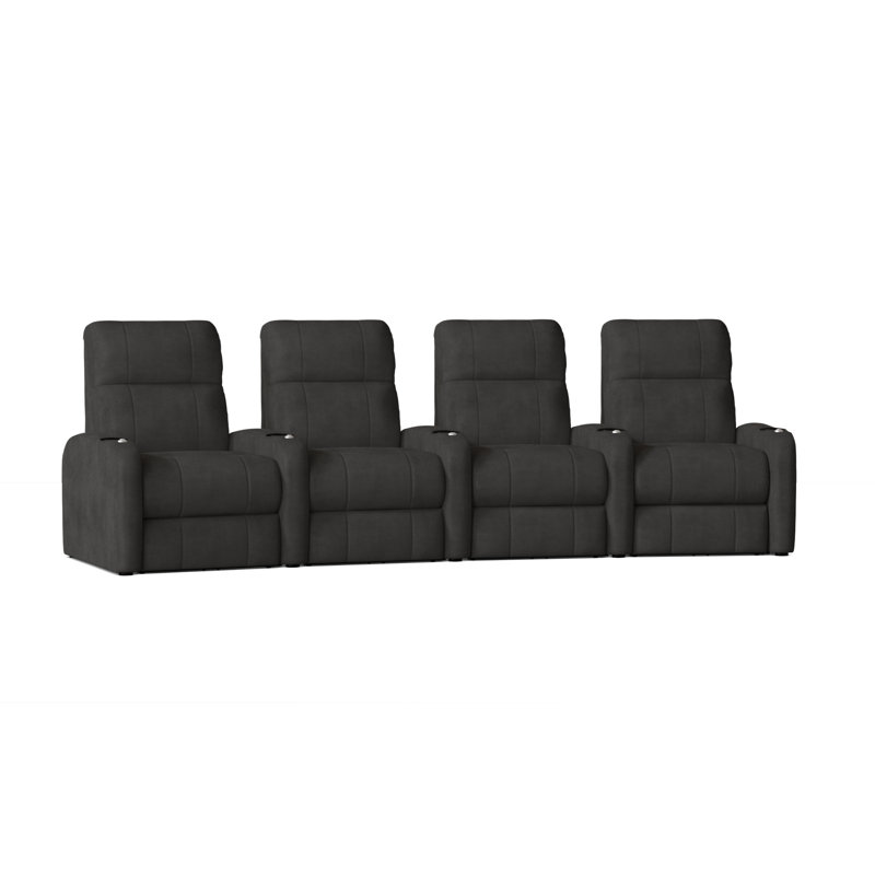 Sièges de cinéma maison (rangée de 4), Anthracite Smartsuede, Électrique