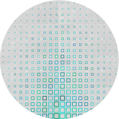 Bleu géométrique Tapis décoratif