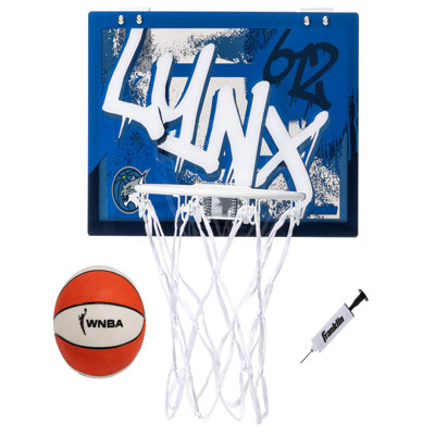 Cerceau de basketball par dessus la porte Franklin Sports WNBA Lynn du Minnesota - Panier de basketball d'intérieur pour enfants avec mini ballon