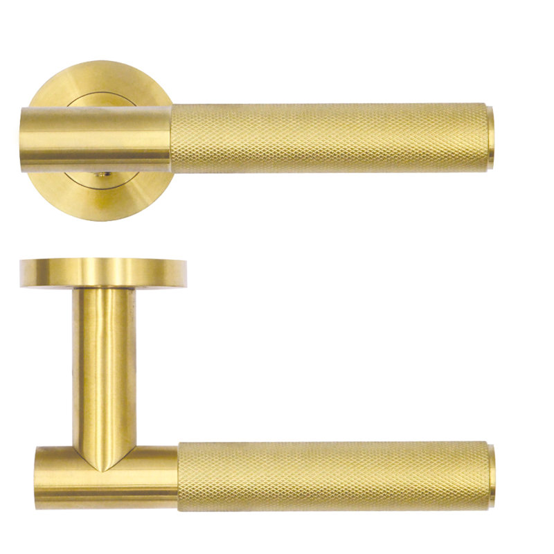 Orta Lock Door Handle, Brass (Satin)