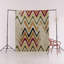 Tapis décoratif moderne multicolore à motif abstrait orange et zigzag-1523371091