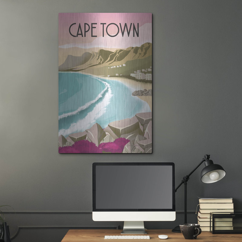 Art mural en métal «Cape Town South Afrique» par Omar Escalante, H 36 po x l 24 po